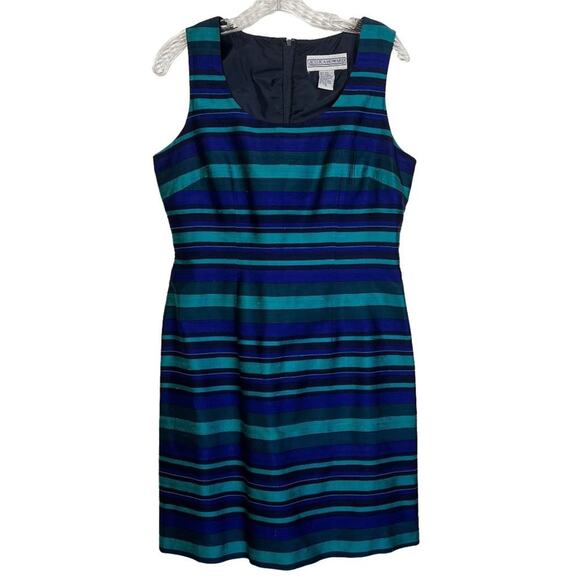 Vintage Y2K Jessica Howard Size 8 Silk Blend 2000s Midi Shift Dress Office - Picture 1 of 12